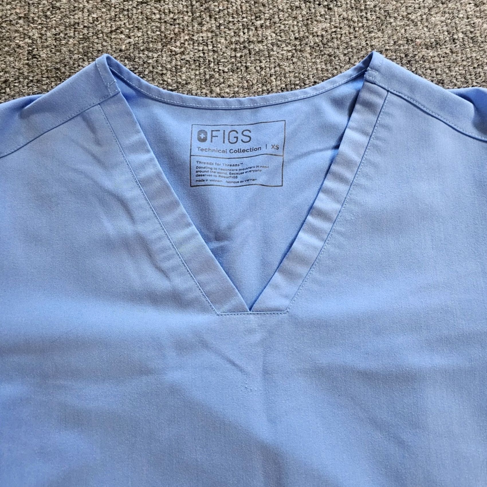 Vintage FIGS Top Shirt Womens XS Blue Casma 3 Pockets Short Sleeve Technical Comfort Size XS / US 0-2 / IT 36-38 - 2 Thumbnail