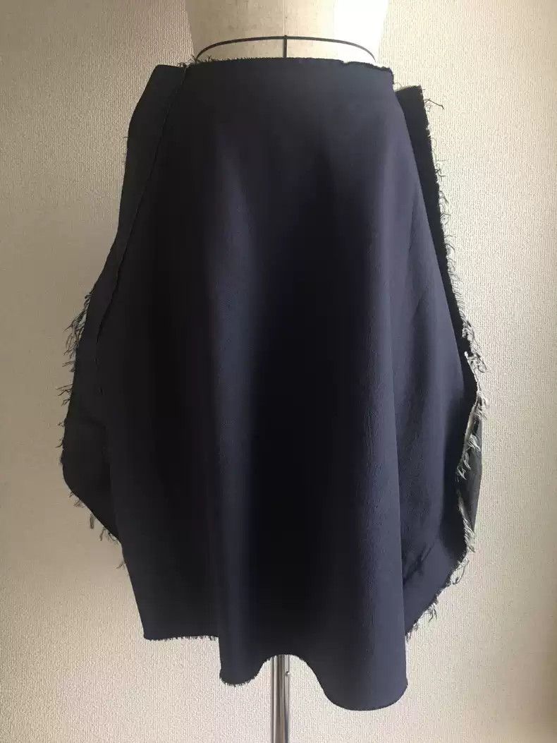 comme des garcon irregular ruffled long skirt