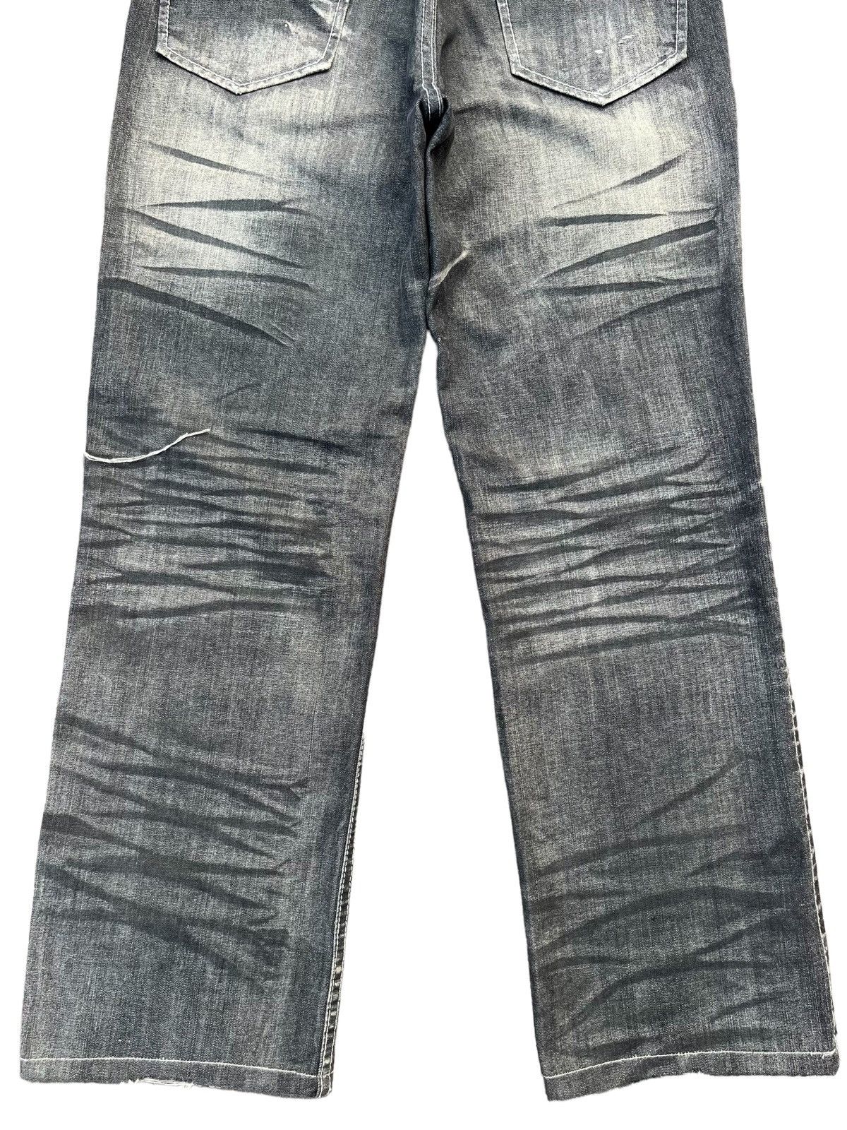Vintage Japanese Brand Lowbox Distressed Charcoal Faded Jean
