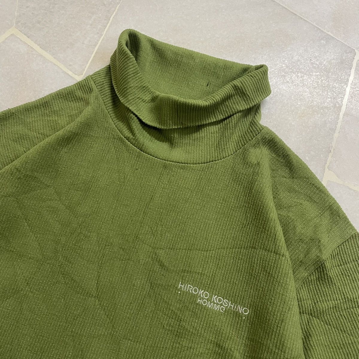 Hiroko Koshino Homme Vtg Olive Green Curduroy Designer Hiroko Koshino Homme Size US L / EU 52-54 / 3 - 5 Thumbnail