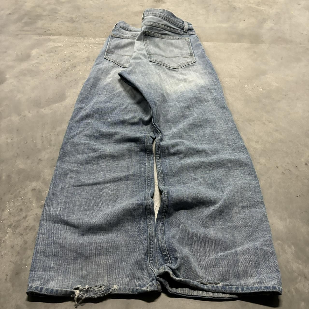 Japanese Brand × Vintage Crazy Vintage Y2K/2000s Faded Light Wash Skater Bootcut Denim Jeans! Size US 36 / EU 52 - 4 Thumbnail