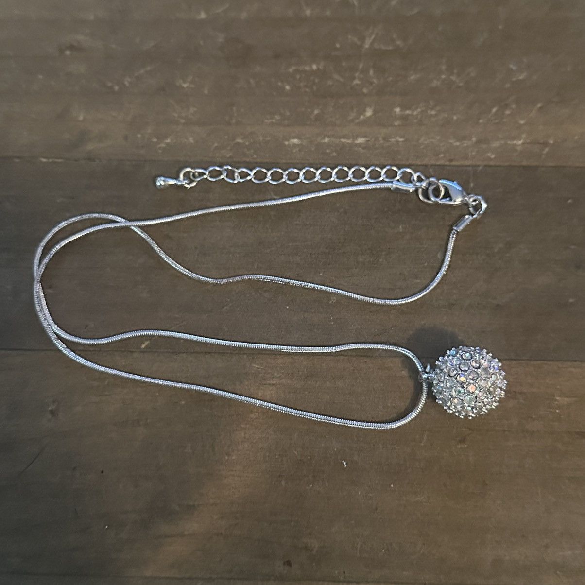Other Silver tone Aurora Borealis paved crystal pendant necklace Size ONE SIZE - 2 Thumbnail