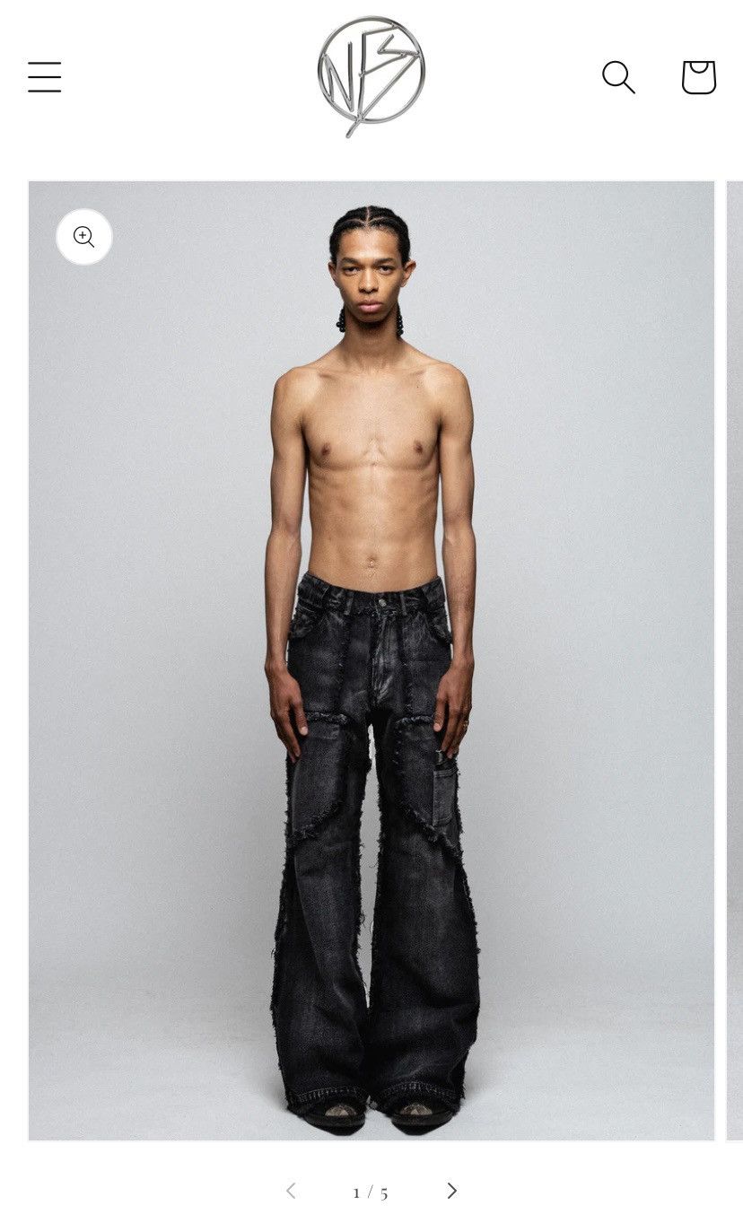 No Faith Studios nofaithstudios flared denim 001 black Size US 30 / EU 46 - 8 Thumbnail