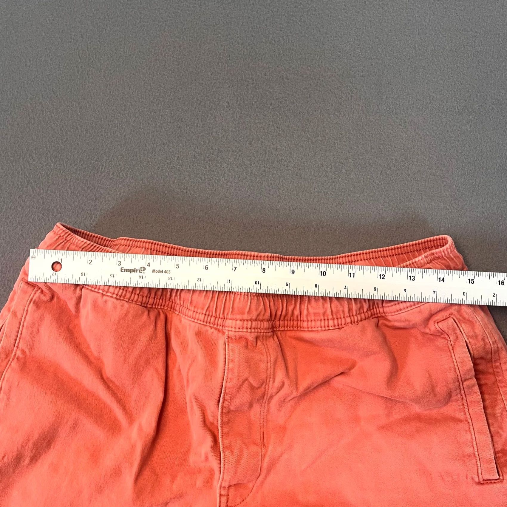 Vintage American Rag Cie Mens Lg Bermuda Shorts 30W 6" Pink Button Pockets Travel Casual Cotton Flat Front Mid Rise Summer Spring Mens Size US 33 - 3 Thumbnail