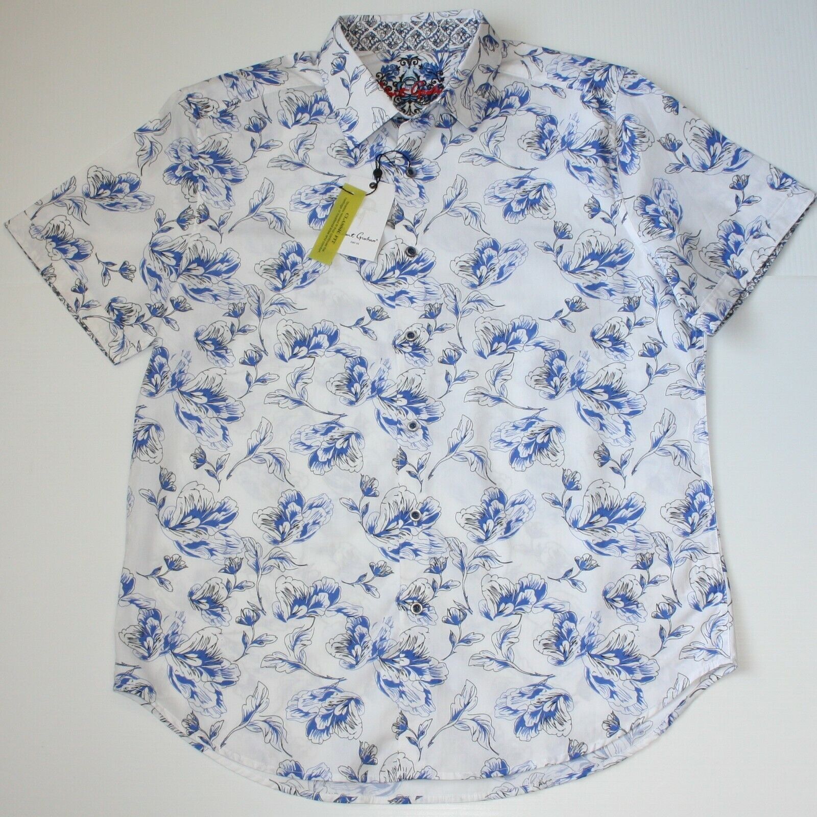 Robert Graham Spencerville Floral Short Sleeve Shirt NWT size L MSRP $178 Size US L / EU 52-54 / 3 - 1 Thumbnail