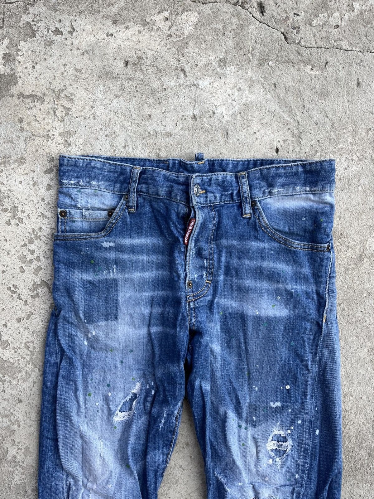 Dsquared2 SS18 Dsquared2 Painted Distressed Slim Fit Jeans Size US 29 - 2 Thumbnail