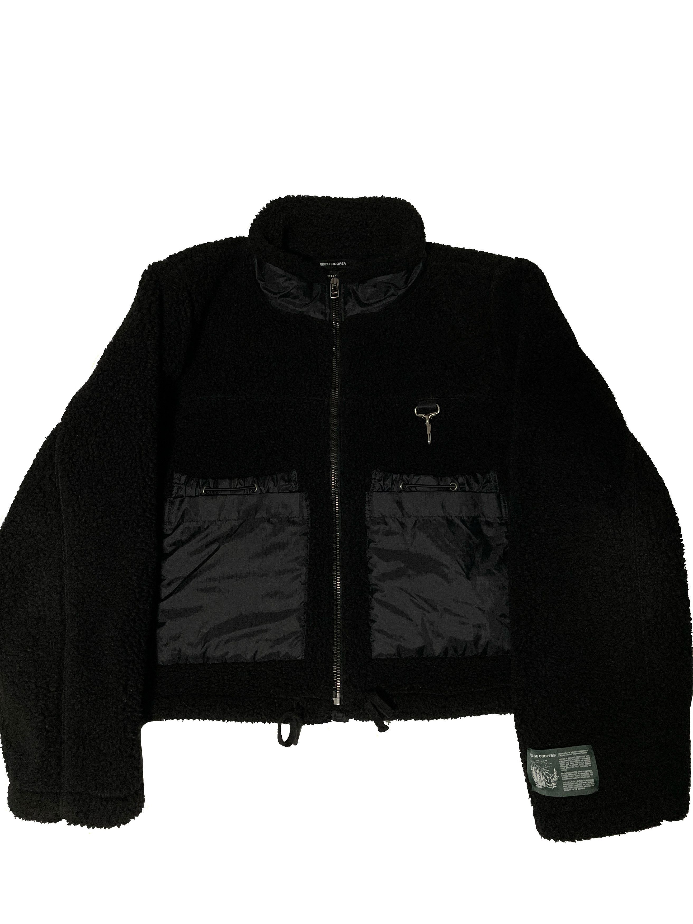 Reese Cooper Black Sherpa Zip-Up Sweater Size US L / EU 52-54 / 3 - 1 Thumbnail