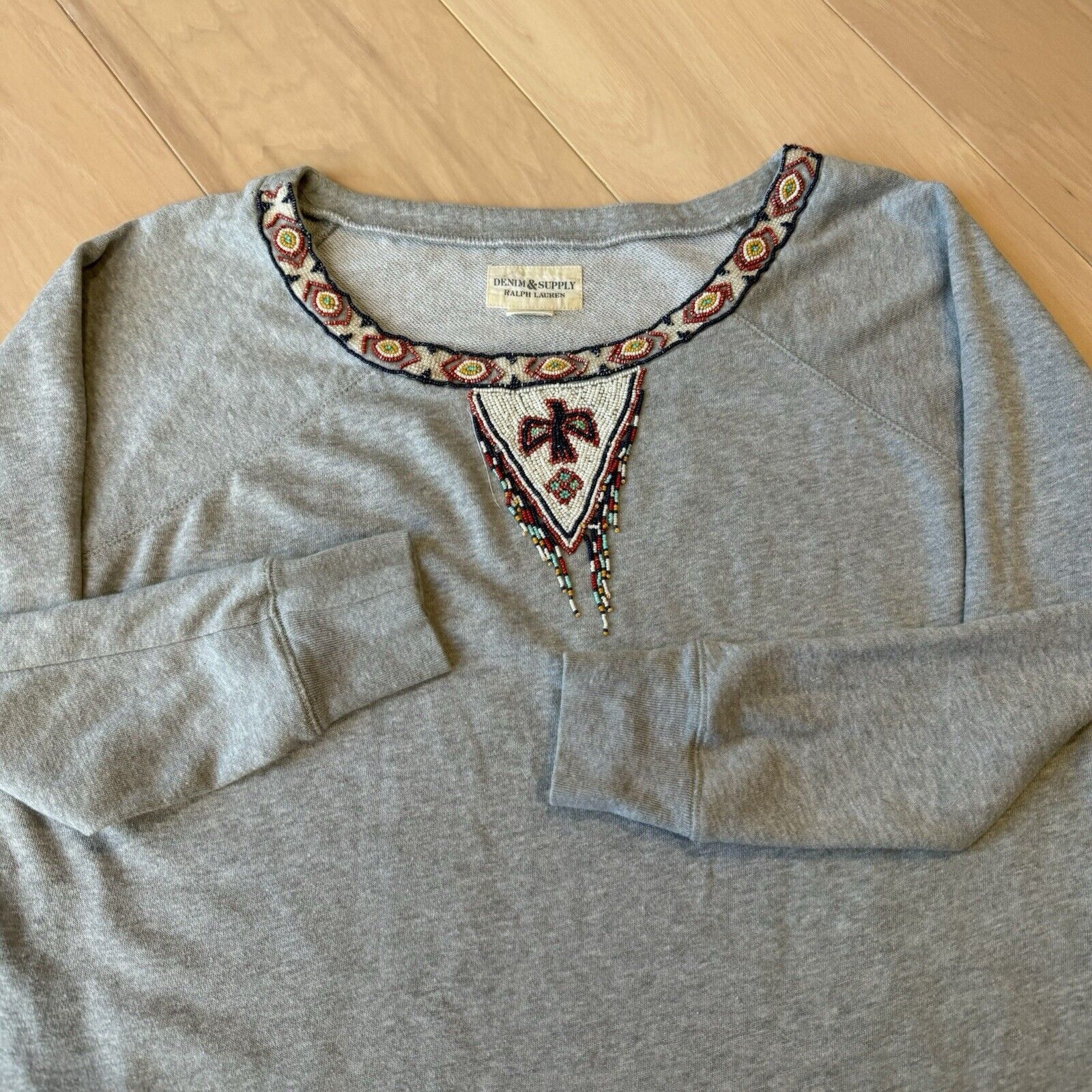 Polo Ralph Lauren Denim & Supply Ralph Lauren Sweatshirt Women's S Gray Aztec Size S / US 4 / IT 40 - 4 Thumbnail