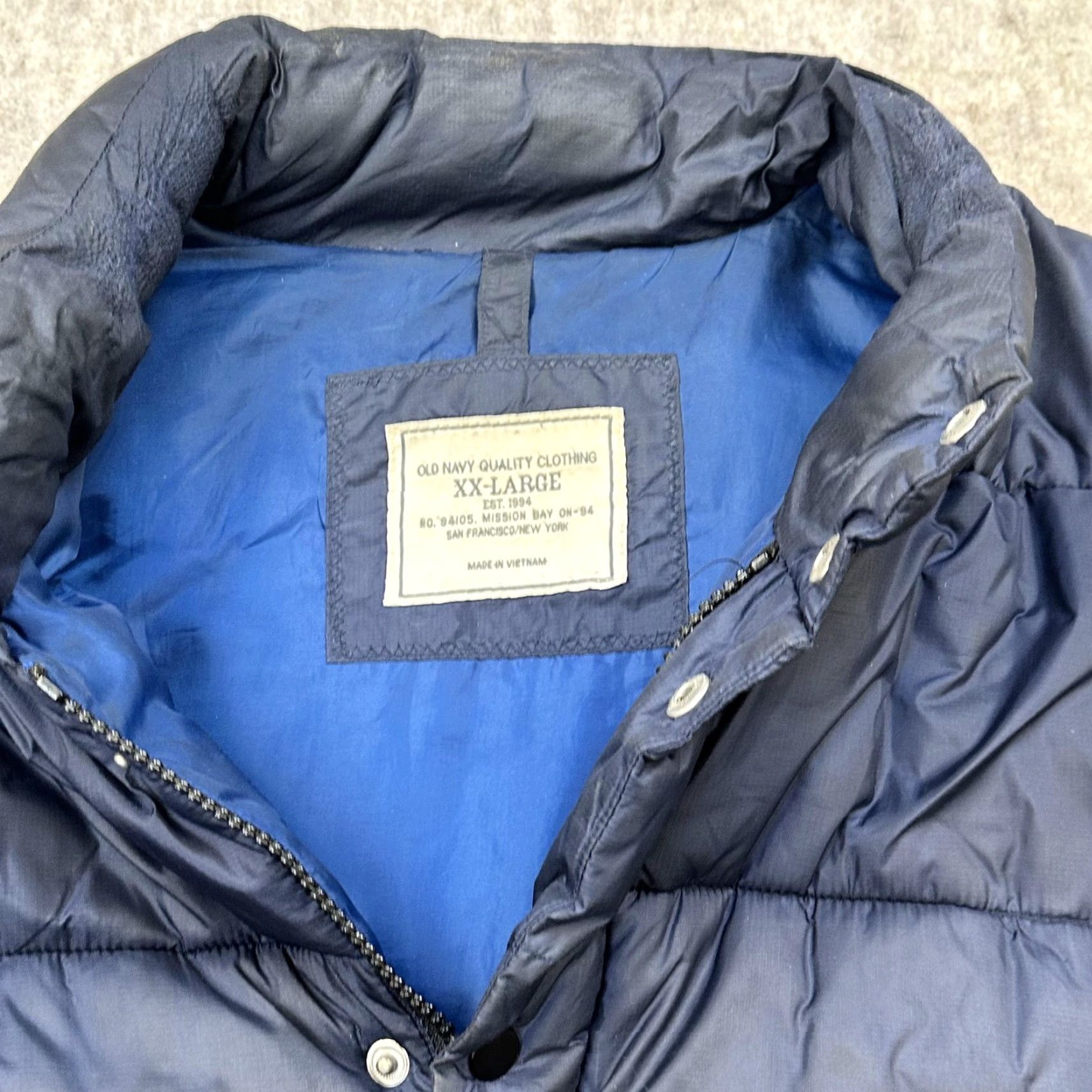 Old Navy Old Navy Vest Mens 2XL Blue Puffer Insulated Quilted Zip Snap Pockets Drawcord Vest Mens Blue Quilted Puffer Zip Pockets 2XL Old Navy Men Size US XXL / EU 58 / 5 - 5 Thumbnail