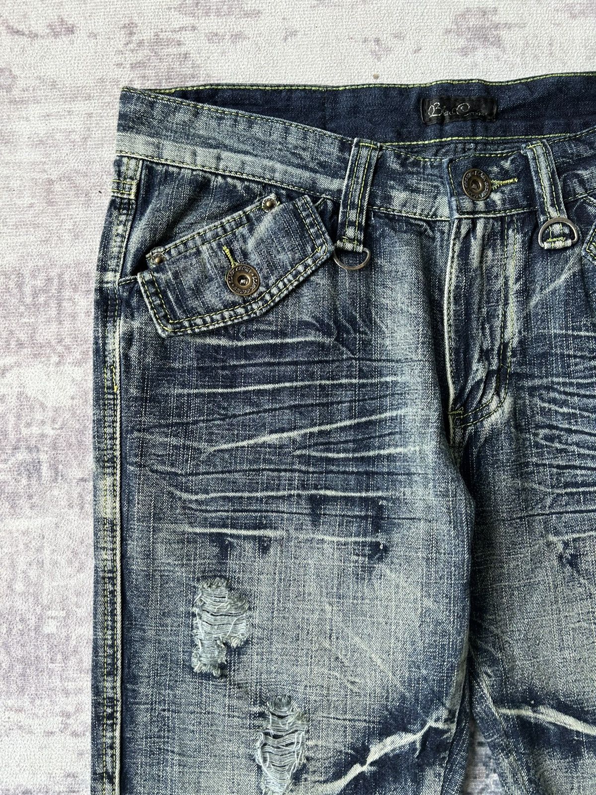 14th Addiction Flared Distressed Faded Wash Black Erown Jeans Size US 31 - 6 Thumbnail