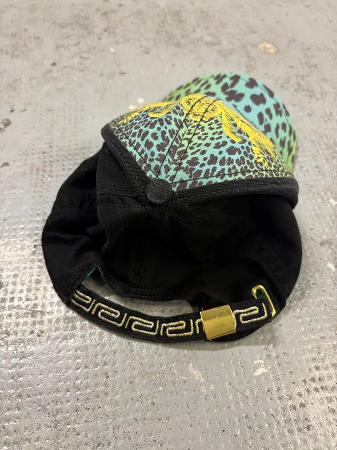 Versace Versace H&M Turquoise Leopard Print Baseball Cap Size ONE SIZE - 6 Thumbnail
