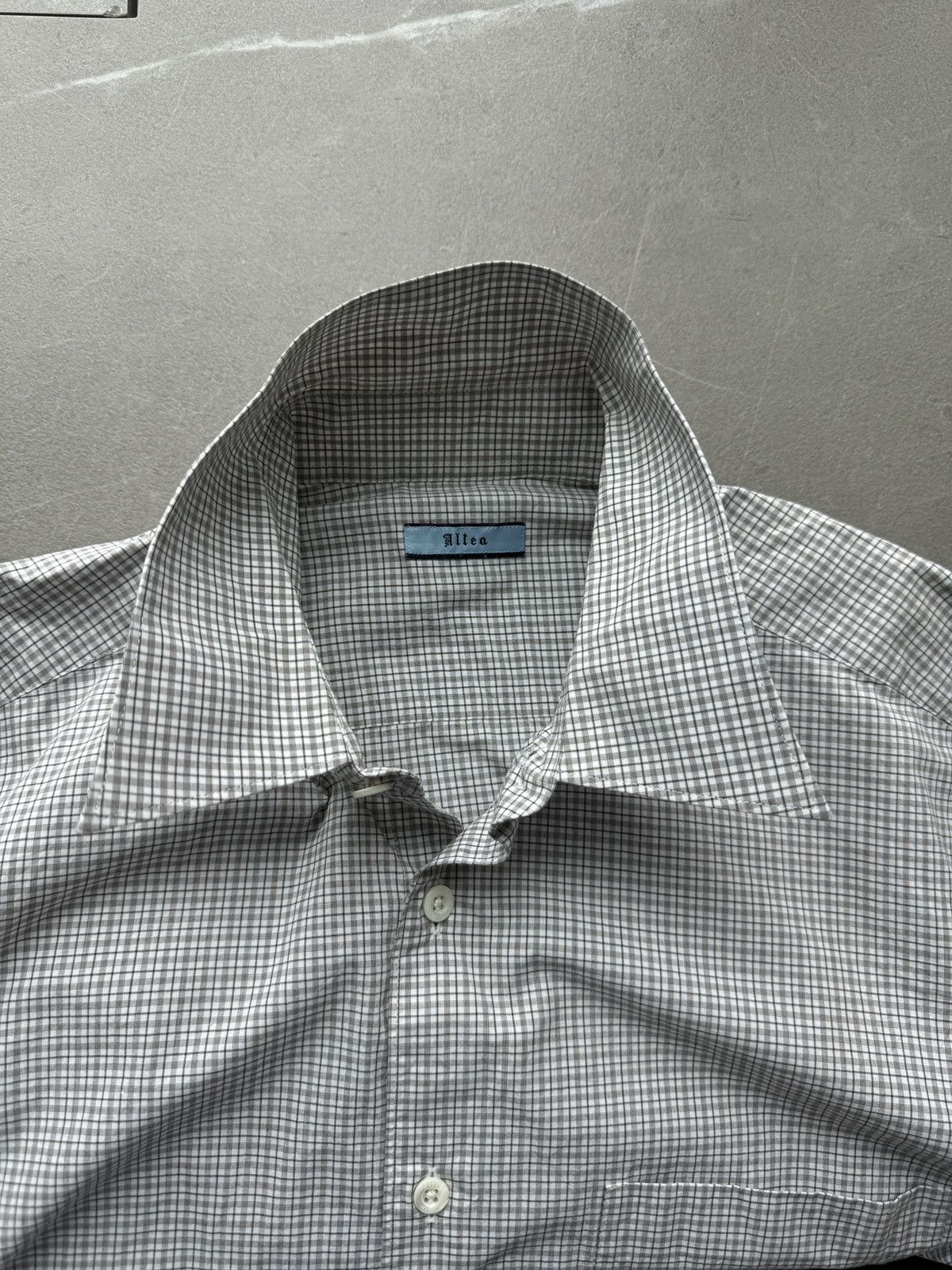Altea ALTEA Milano ITALY Made Mens Small Checker Dress Shirt Size US M / EU 48-50 / 2 - 15 Thumbnail