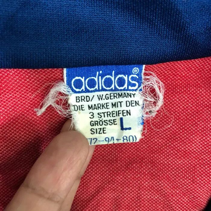 Adidas Vtg 70’ ADIDAS WEST GERMANY Red Sweater Originals Jacket Size US L / EU 52-54 / 3 - 6 Thumbnail