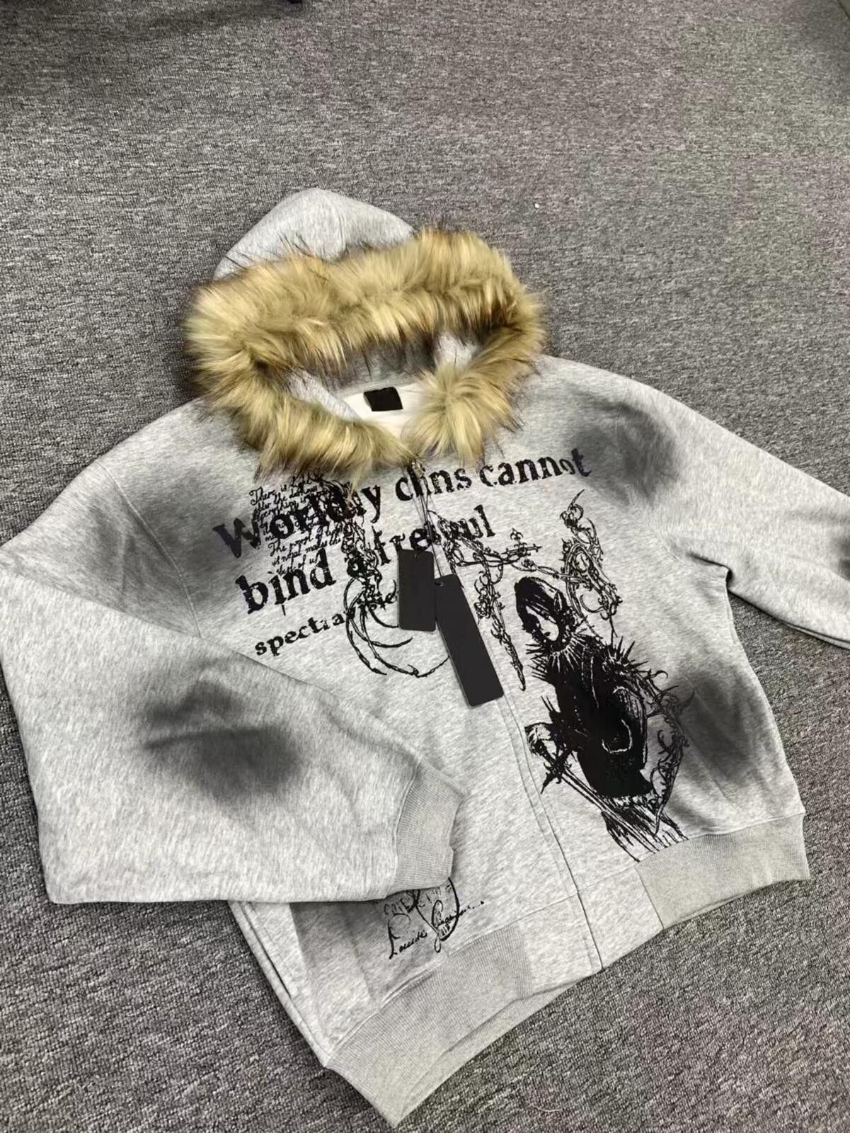 Other Wasteland Style Cardigan Zip UP Fur Hooded Jacket Size US L / EU 52-54 / 3 - 3 Thumbnail