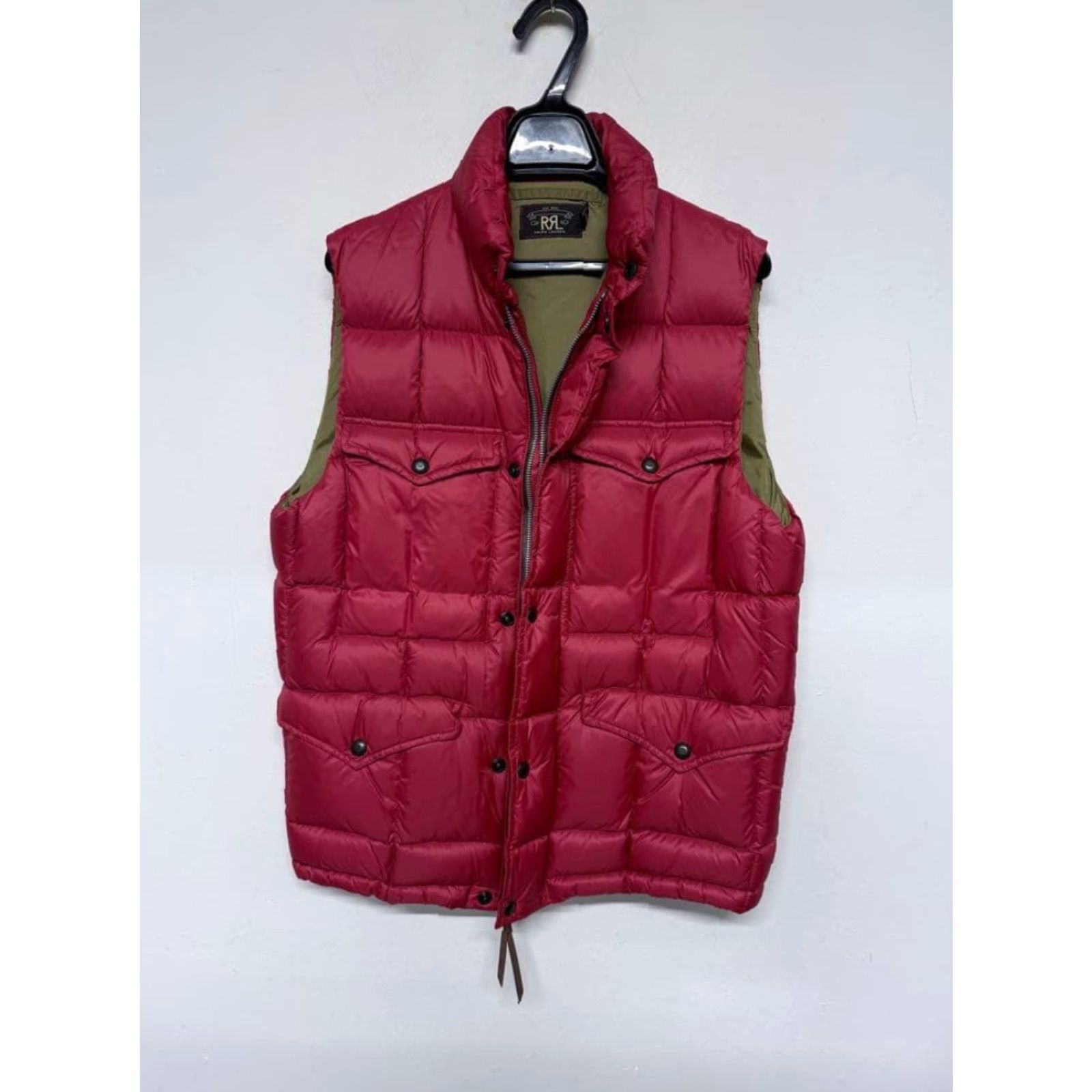 Vintage RRL Vest Red Nylon Leather Trim Quilted Down Size S Mens Size US S / EU 44-46 / 1 - 7 Thumbnail