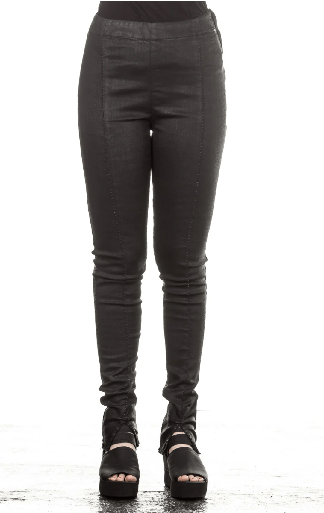 Masnada Waxed Fitted Trousers with Ankle Slit Size 28" / US 6 / IT 42 - 1 Thumbnail