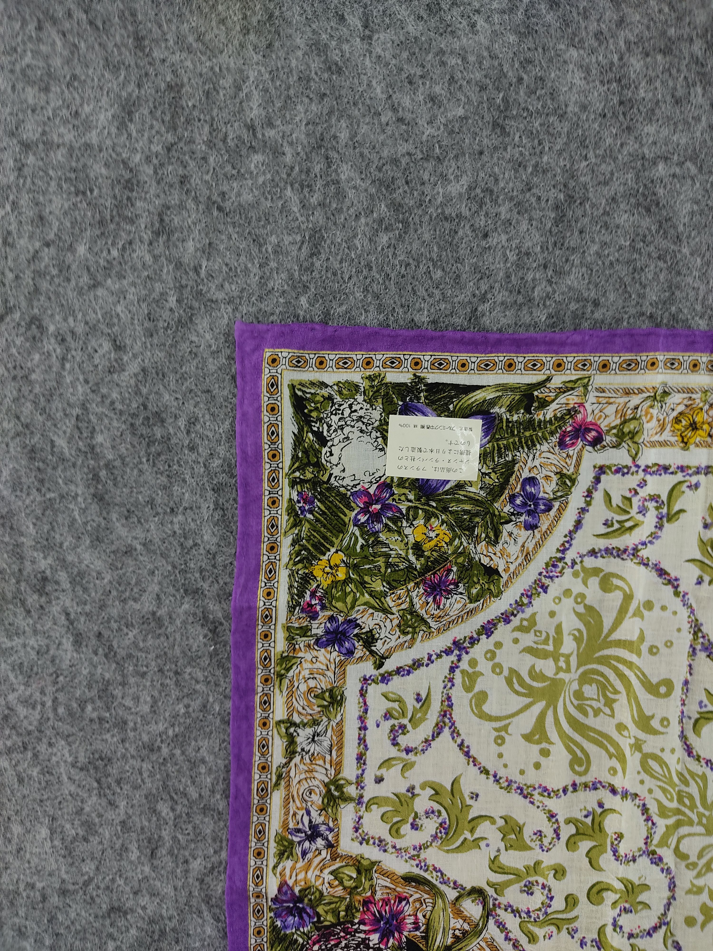 Lanvin Vintage Lanvin Paris Botanical Floral Cotton Handkerchief Size ONE SIZE - 3 Thumbnail