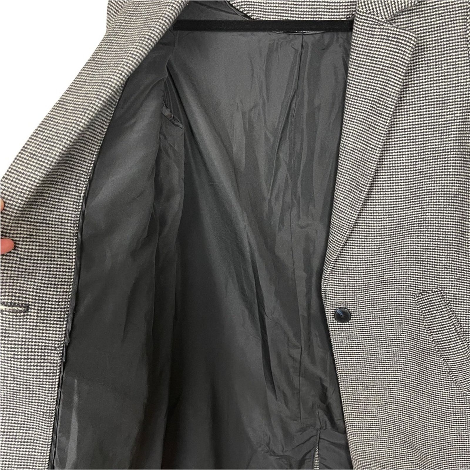 Bershka Bershka Long Sleeve Notch Collar Houndstooth Coat XS Size XS / US 0-2 / IT 36-38 - 5 Thumbnail