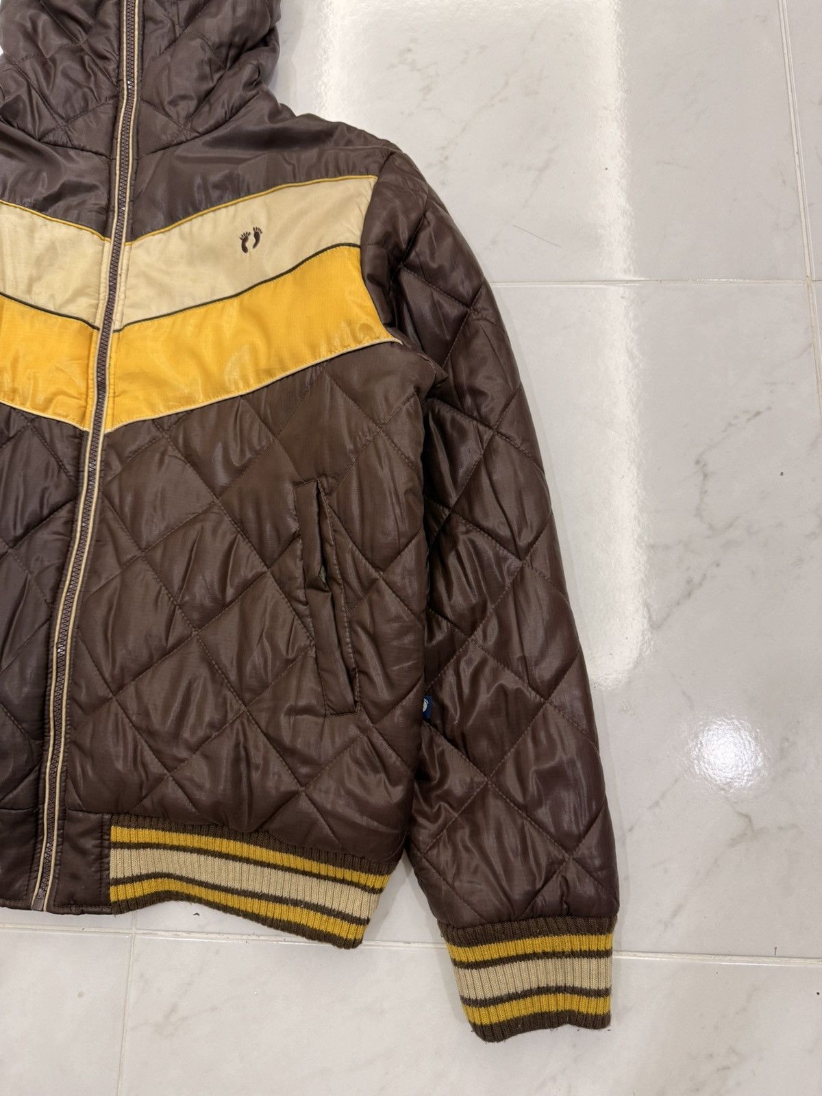 Hang Ten Vintage 90s HANG TEN Fullzip Hoodie Like Bape Quilted Jacket Size US L / EU 52-54 / 3 - 4 Thumbnail