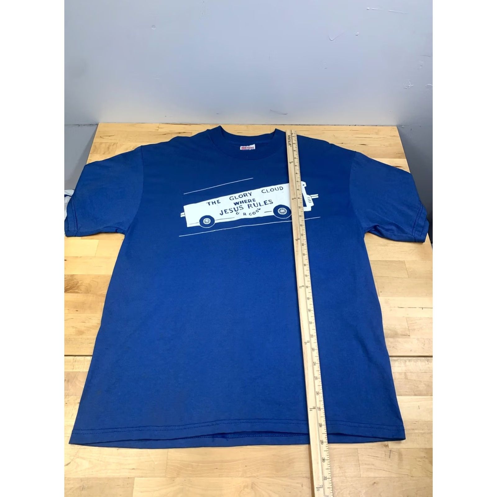 Hanes Vintage Hanes Jesus Shirt Men L Blue 90s Religion Graphic Print T-Shirt Short Sleeve Crew Neck 13140 Size US L / EU 52-54 / 3 - 6 Thumbnail