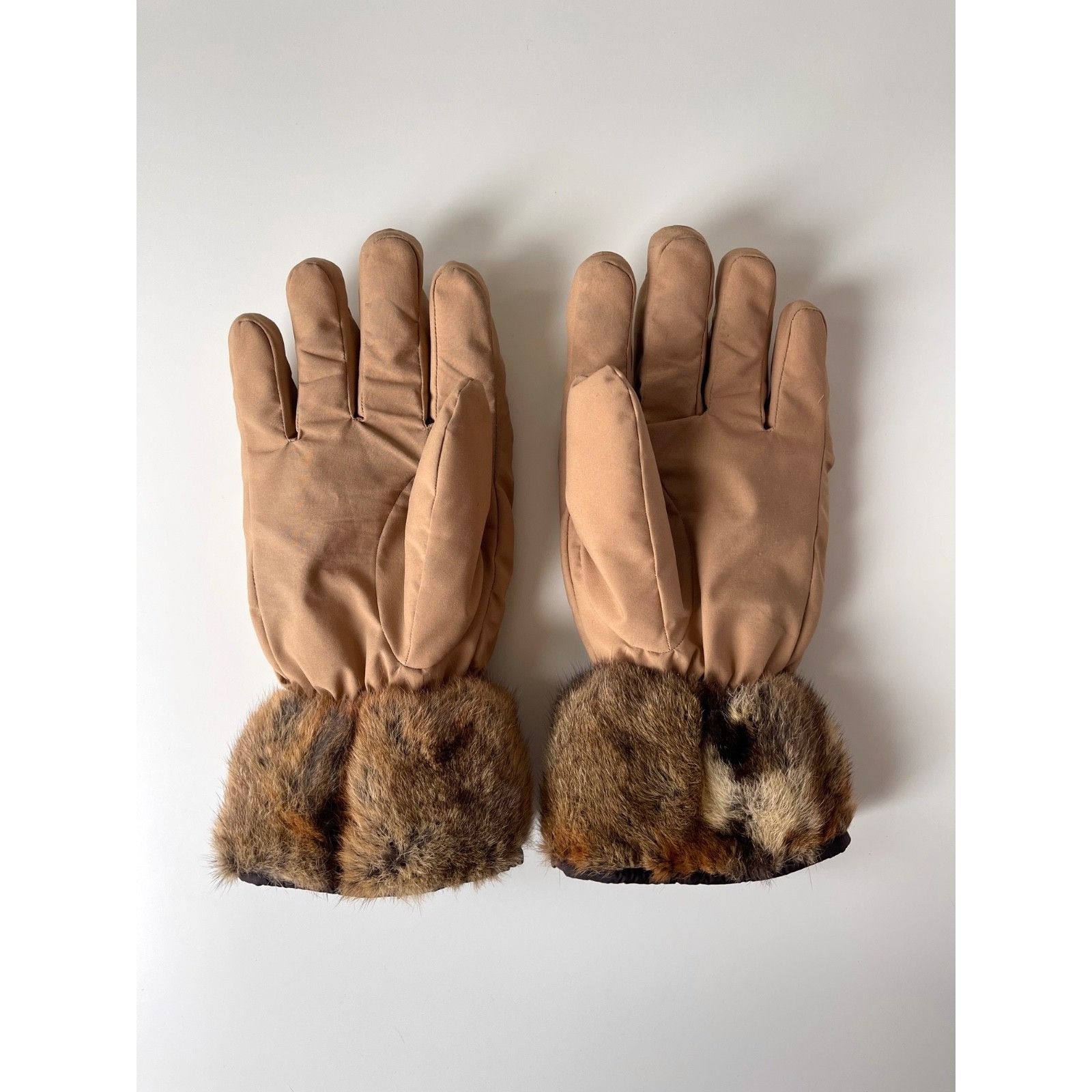 Prada Prada Fur Beige Nylon Gloves Size 8 Vintage 2000 Size ONE SIZE - 8 Thumbnail