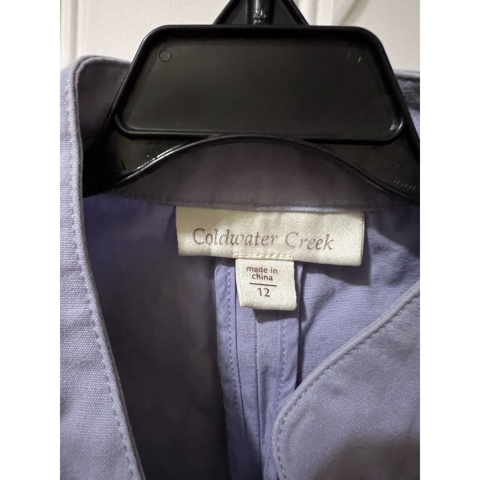 Coldwater Creek Violet Mandarin collar 3/4 Sleeve Button up Jacket Sz 12 Size L / US 10 / IT 46 - 3 Thumbnail