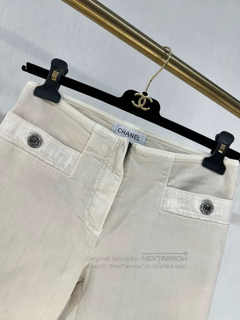 Chanel Chanel White jeans with diamond buckles Size 24" / US 00 / IT 34 - 2 Thumbnail
