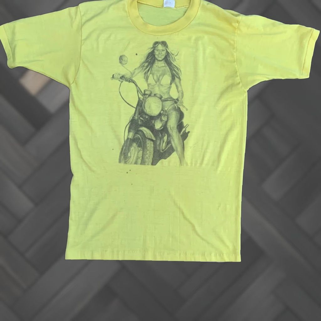Vintage VINTAGE Mayo Spruce T-Shirt Men L Yellow 70s 80s Biker Motorcycle John Banuelos #5 Size US L / EU 52-54 / 3 - 1 Thumbnail