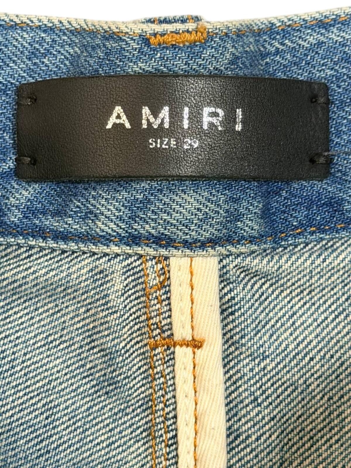 Amiri Amiri Destroyed Shotgun Wide Leg Jean Blue Size 29 Size US 29 - 7 Thumbnail