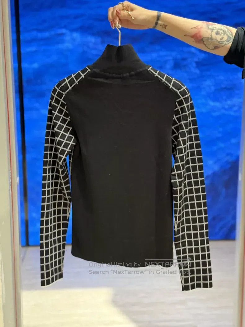 Hermes Hermes Knitted Turtleneck Sweater Black White Plaid High N Size XXS / US 00 / IT 34 - 3 Thumbnail