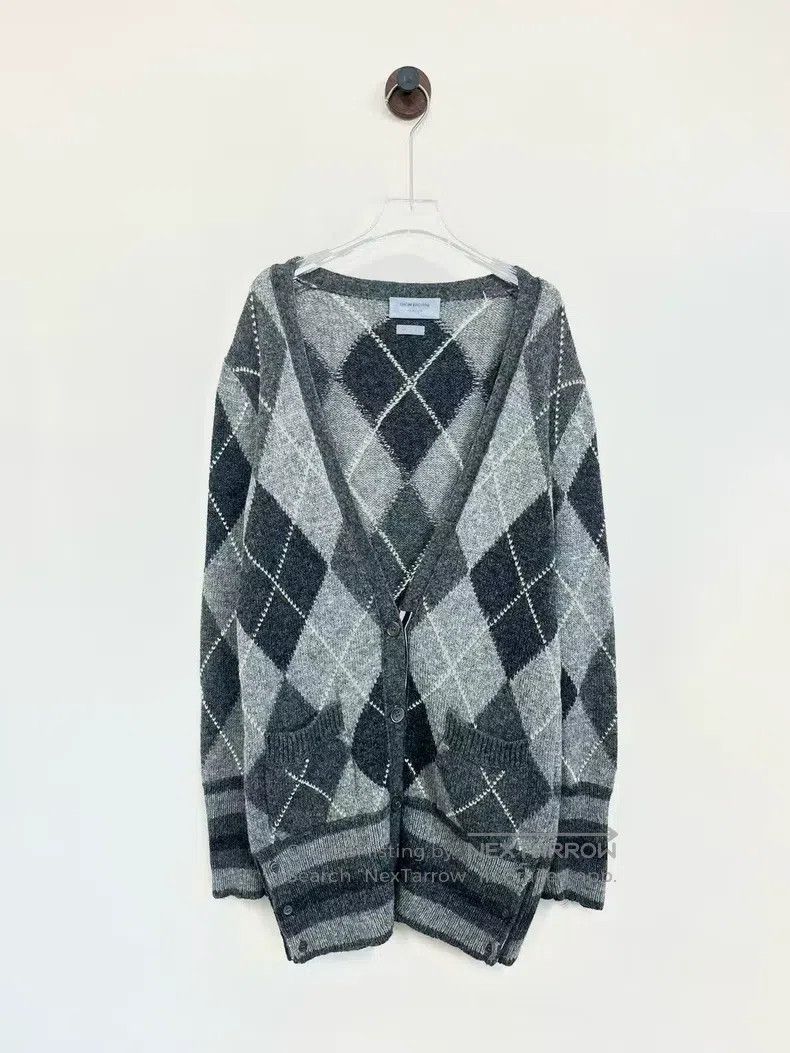 Thom Browne Thom Browne Grey Diamond Patterned Multicolor Wool Knit Ca Size S / US 4 / IT 40 - 1 Thumbnail