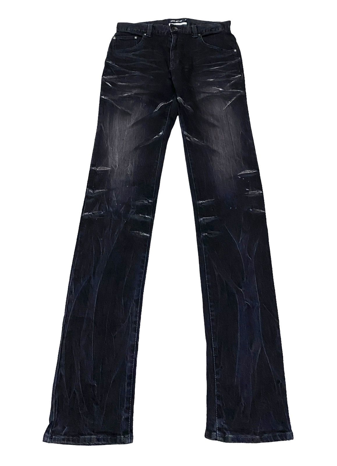 If Six Was Nine Very Rare Vintage Brand Semantic Design Waxed Jeans 1990s Size US 29 - 1 Thumbnail