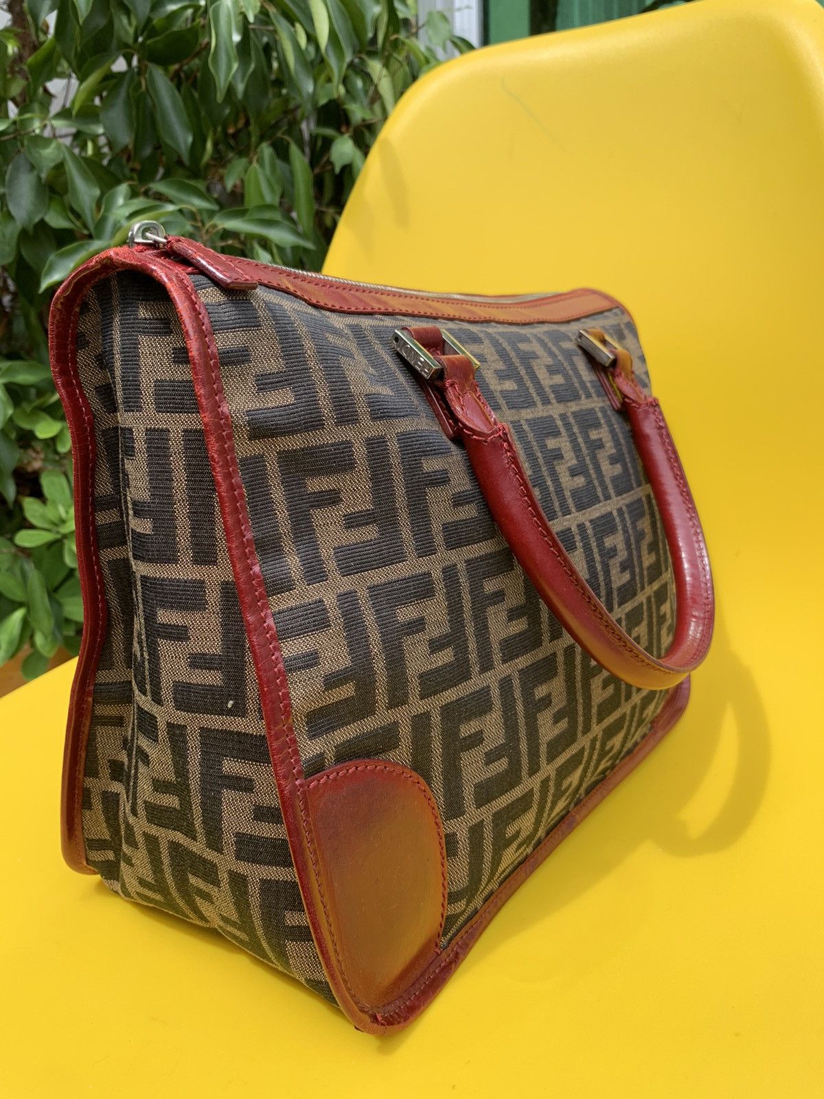 Fendi × Vintage AUTHENTIC VINTAGE FENDI ZUCA TOTE TOBACCO RED BAG Size ONE SIZE - 2 Thumbnail
