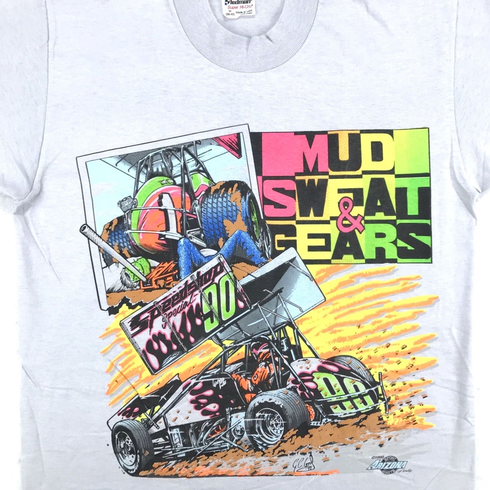Vintage NOS vintage SPRINT CAR RACING MUD SWEAT & GEARS T-Shirt M Gray Nike not included Size US M / EU 48-50 / 2 - 4 Thumbnail