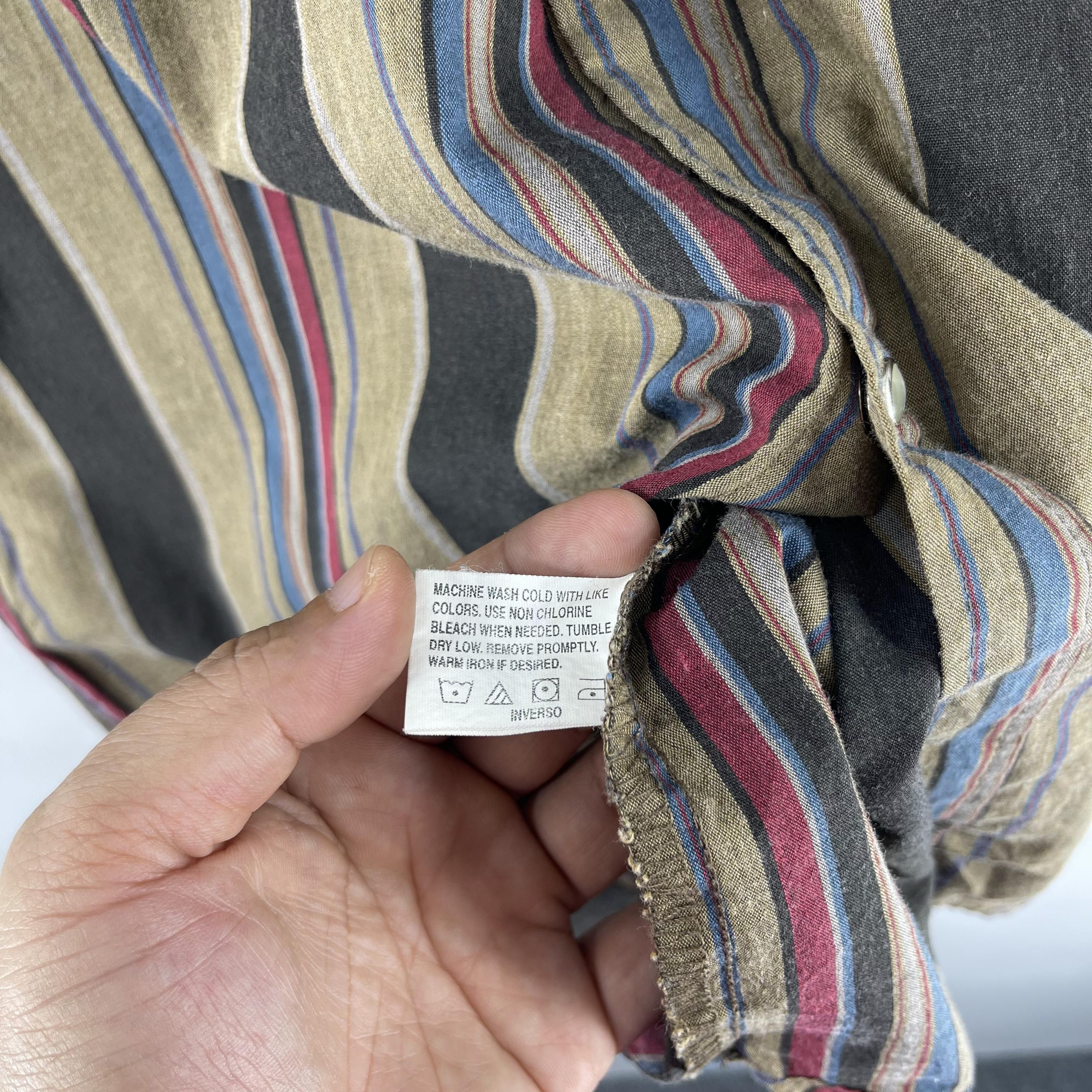 Vintage Vintage YOUNG BLOODS Multi Stripes Retro Style Western Shirt Size US L / EU 52-54 / 3 - 6 Thumbnail