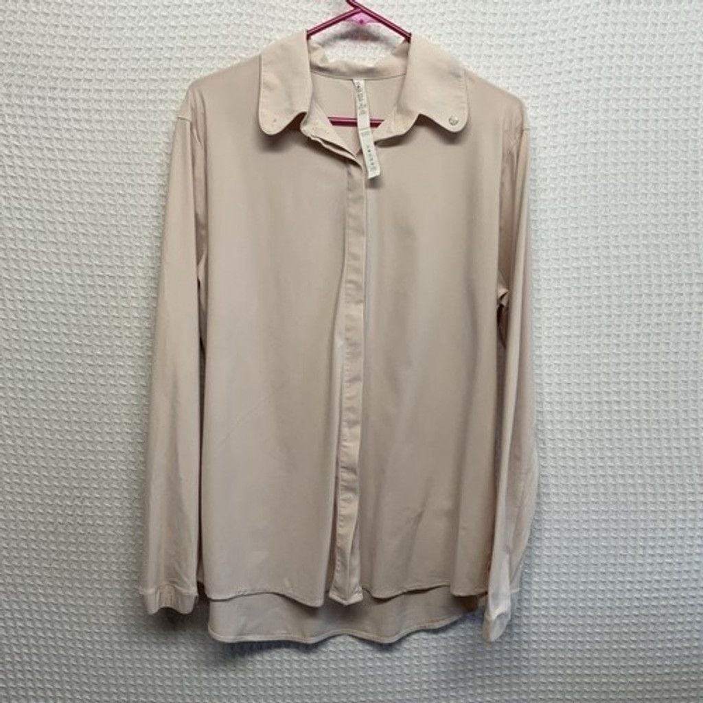 Lululemon Lululemon PalePink Mauve Poplin Shirt Women 12 Long S FLAWED Size XL / US 12-14 / IT 48-50 - 1 Thumbnail