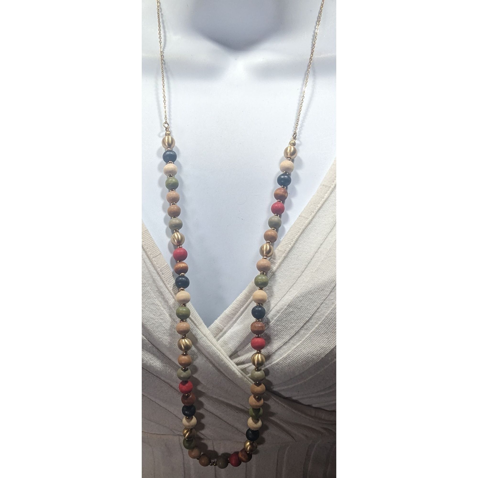 Other Casual Rainbow Painted Wood Beaded Necklace Size ONE SIZE - 2 Thumbnail