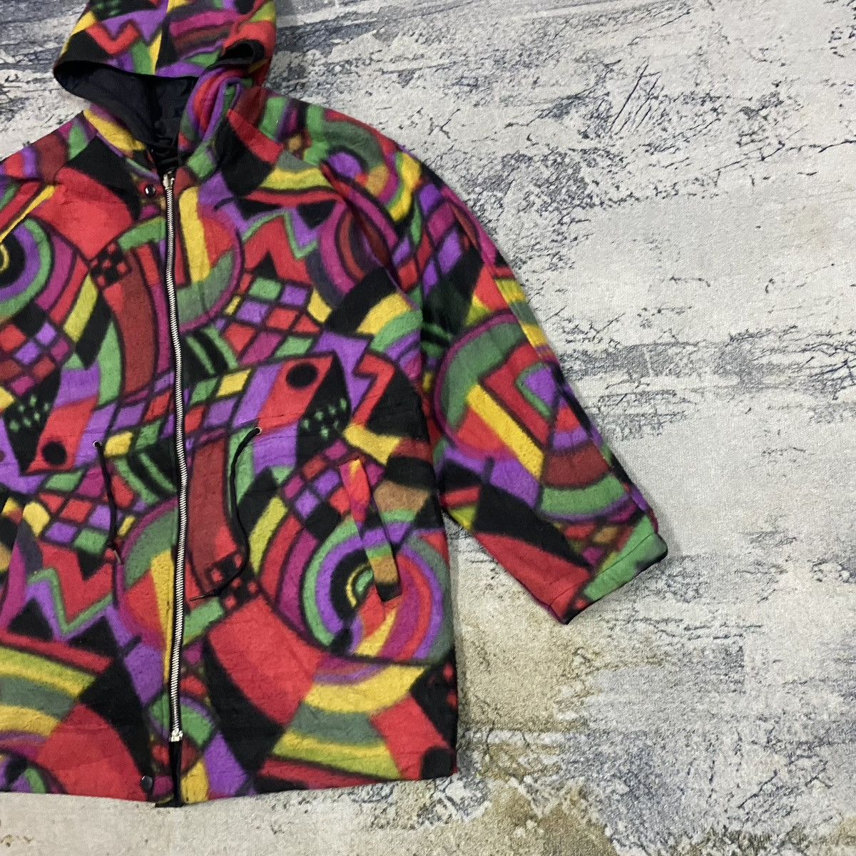 Japanese Brand × Vintage Vintage Abstrac Multicolour Riversible Hoodie Jacket Size US XL / EU 56 / 4 - 6 Thumbnail