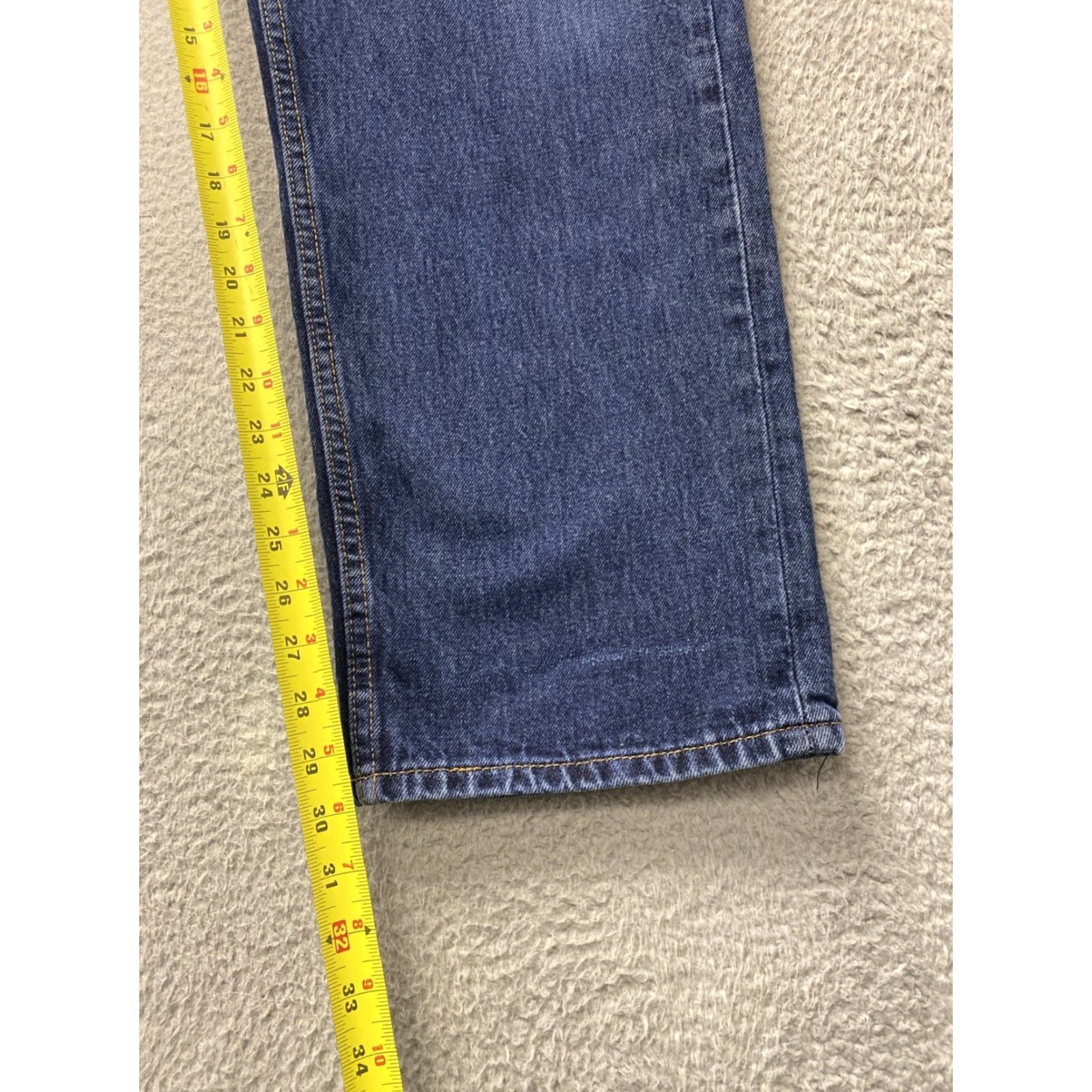 Levi's Levi's 505 Men's Regular Straight Jeans 40x30 Dark Wash Blue Denim Zip Closure 5-Pocket Logo Regular Rise Inseam 30” Mens Size US 40 / EU 56 - 7 Thumbnail
