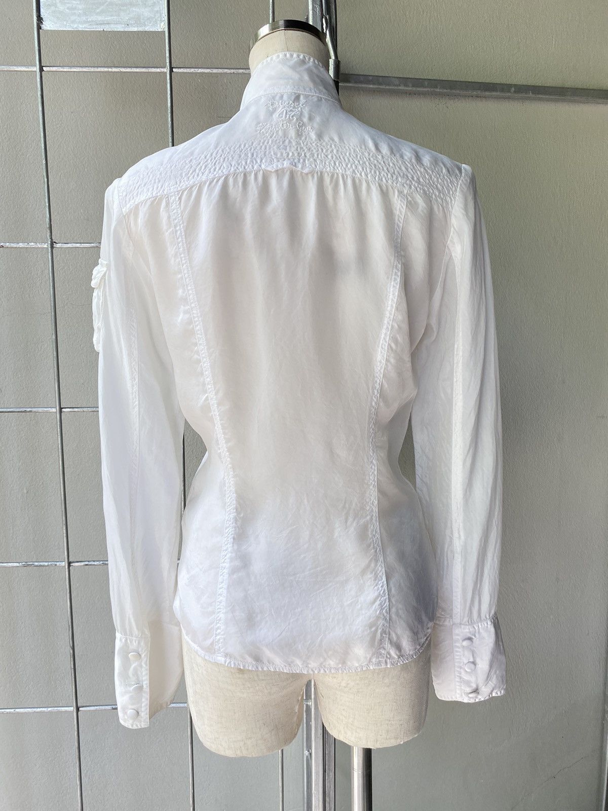 Diesel DIESEL White High-Collar Blouse Shirt Size S / US 4 / IT 40 - 14 Thumbnail