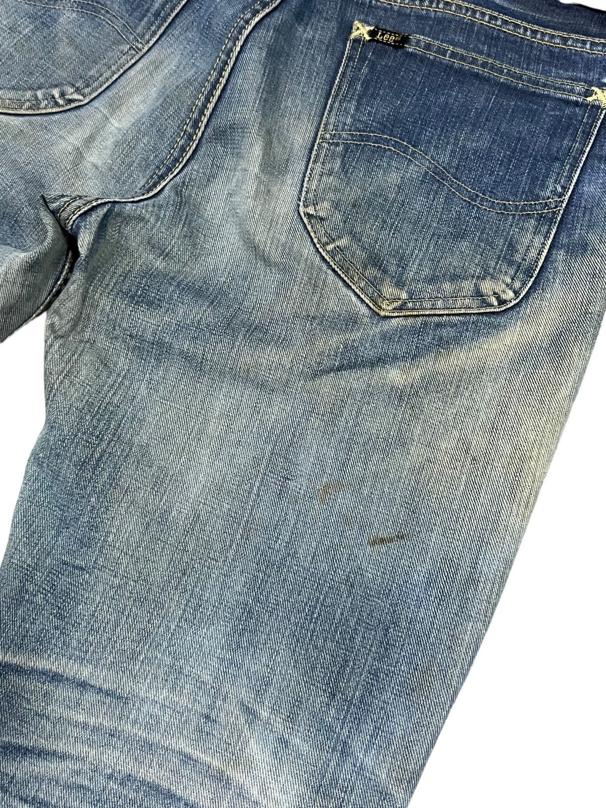 Lee × Midnight Organic 🔥Vtg LEE Thrashed Patina Stain Mudwash FLARE Organic Jeans Size US 30 / EU 46 - 17 Thumbnail