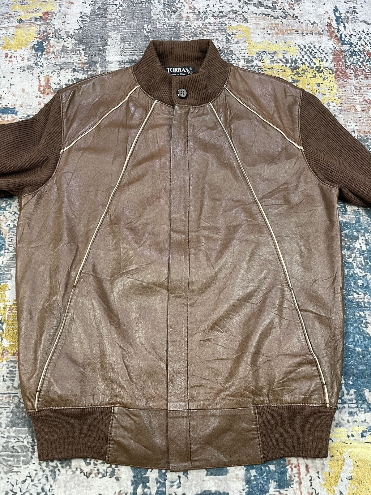 Torras Vintage Torras Spain Leather Switched Sweater Jackets Size US M / EU 48-50 / 2 - 4 Thumbnail