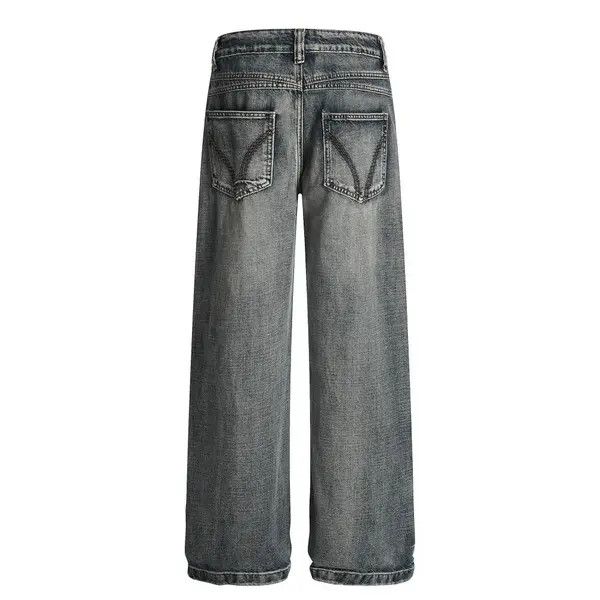 Vintage Heavy washed men's retro punk distressed jeans Size US 32 / EU 48 - 2 Thumbnail
