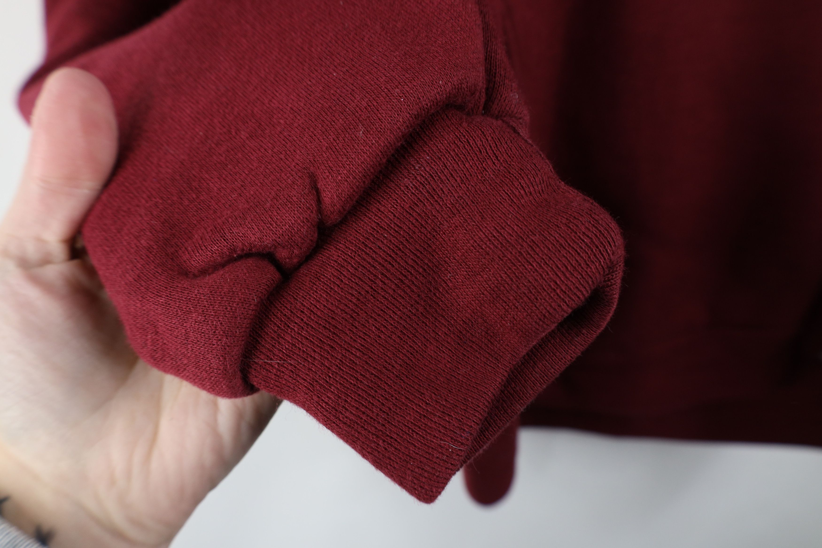 Vintage Vintage 90s Streetwear Thermal Waffle Knit Lined Hoodie Red Size US L / EU 52-54 / 3 - 7 Thumbnail