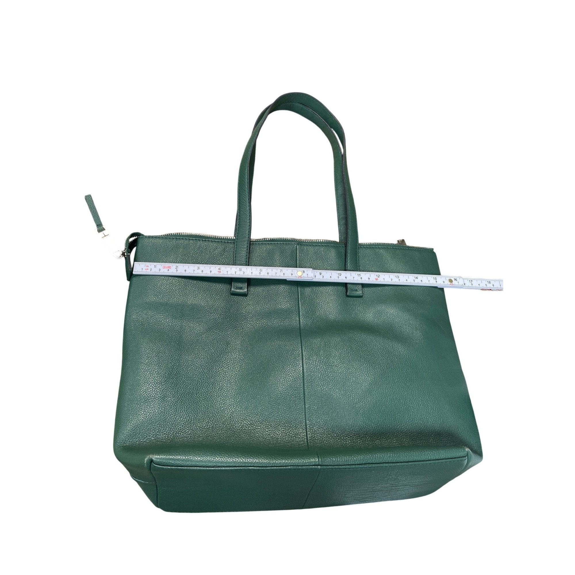 Other Tahari Womans Green Pebbled Leather Tote HandBag Silver Char Size ONE SIZE - 11 Thumbnail