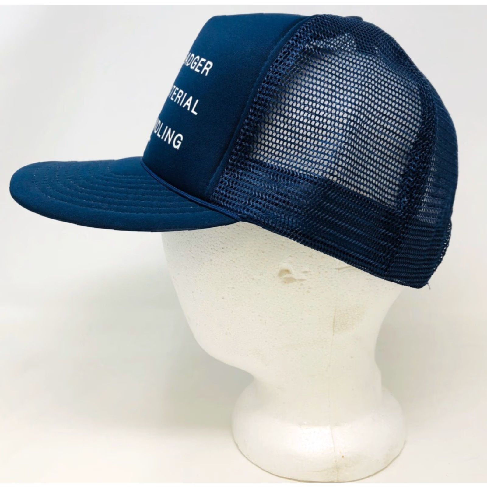 Vintage Badger Hat Trucker Adjustable Blue Men Vintage Cap Cap Advertising Wisconsin Material Handling Forklift Snapback Trucker Hat Cap Size ONE SIZE - 3 Thumbnail