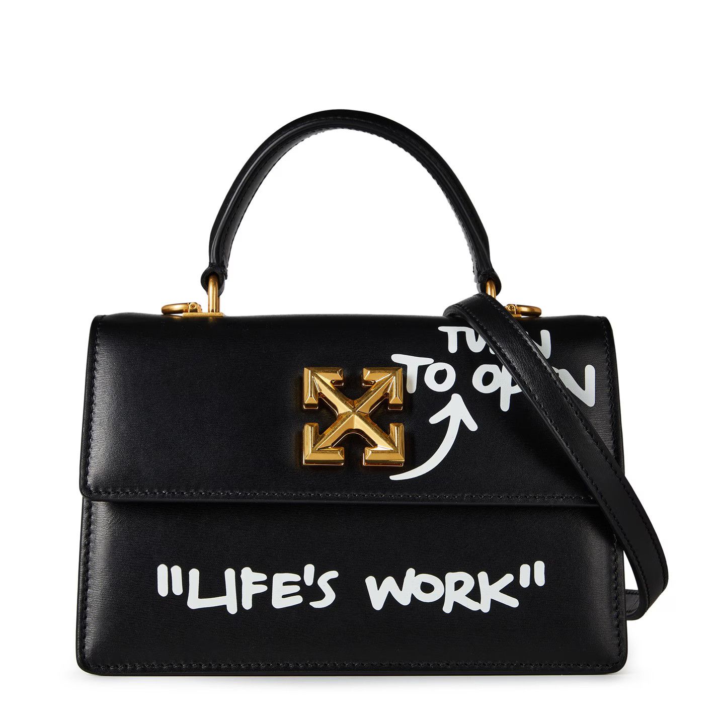 Off-White o1g2r1mq1224 Size: OS / Jitney-28 Top Hand Bag in Black Size ONE SIZE - 1 Thumbnail