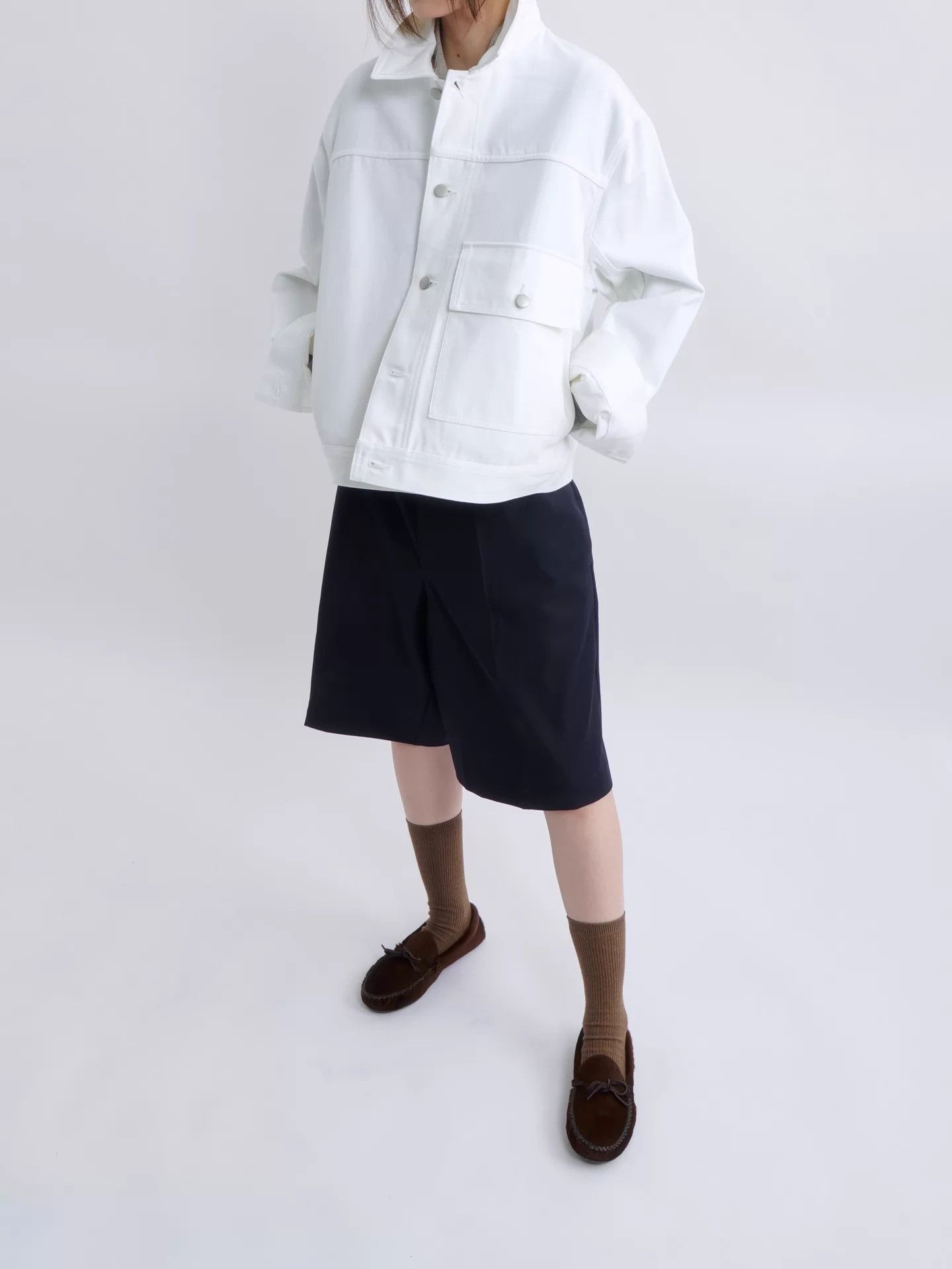 Studio Nicholson STUDIO NICHOLSON Type-1 White Unwashed Denim Jacket S1 Size S / US 4 / IT 40 - 1 Thumbnail