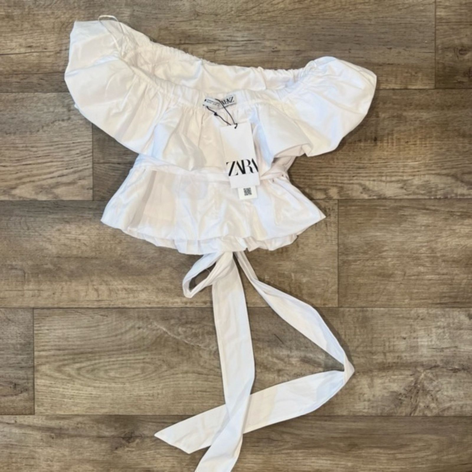 Zara ZARA White Strapless Puff Top NWT Size S / US 4 / IT 40 - 17 Thumbnail