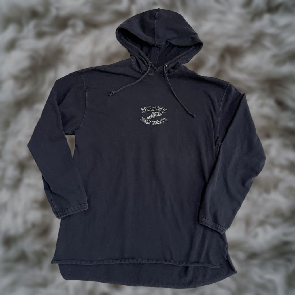 American Eagle Outfitters VINTAGE American Eagle Hoodie Sweatshirt Mens M Blue 90s Lightweight Graphic Print Pullover Size US M / EU 48-50 / 2 - 1 Thumbnail